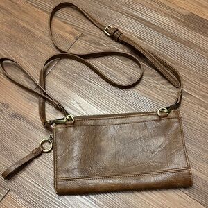 Joy Susan Tan Leather Crossbody Bag